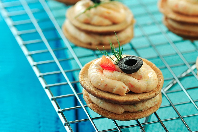 Blinis Shrimp Torte Canapes