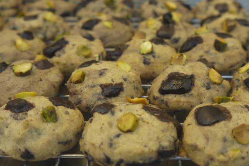 Dark Chocolate Pistachio Sea Salt Cookies