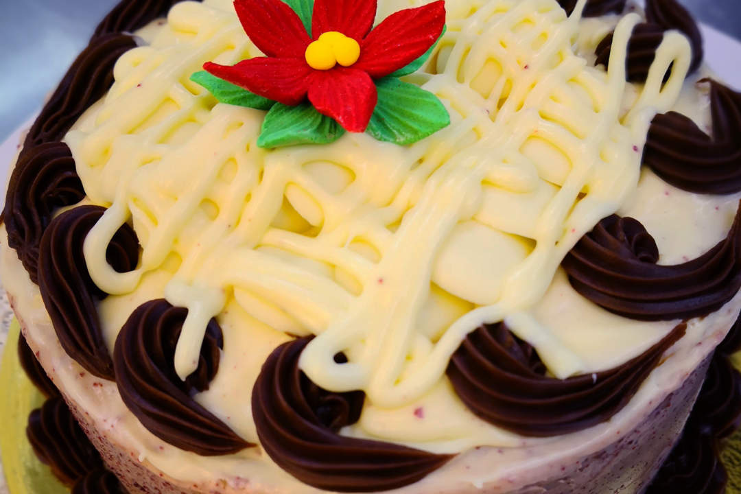 Red Velvet Decadence with Cream Cheese Frosting and Chocolate Ganache