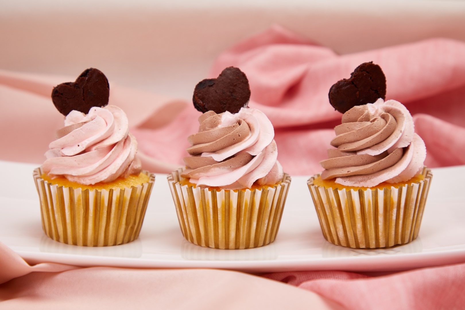 Strawberry Chocolate Hazelnut Cupcakes