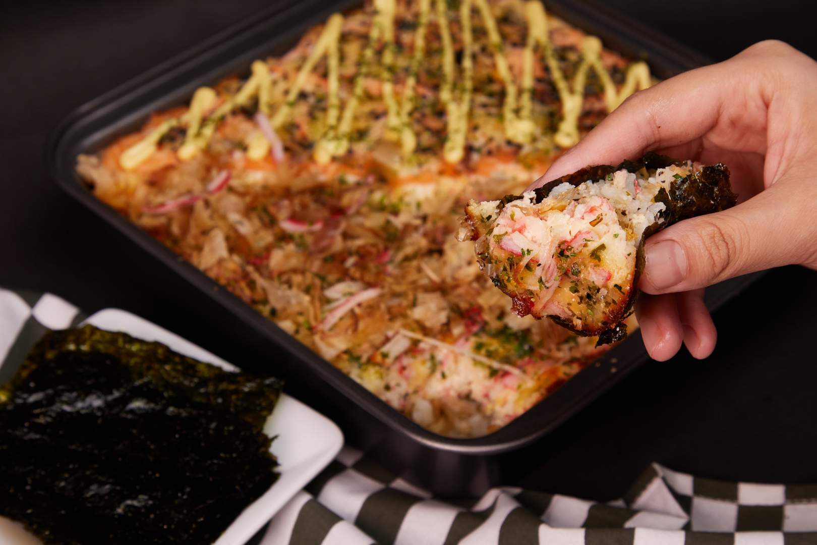 Salmon and Kanibo Baked Sushi