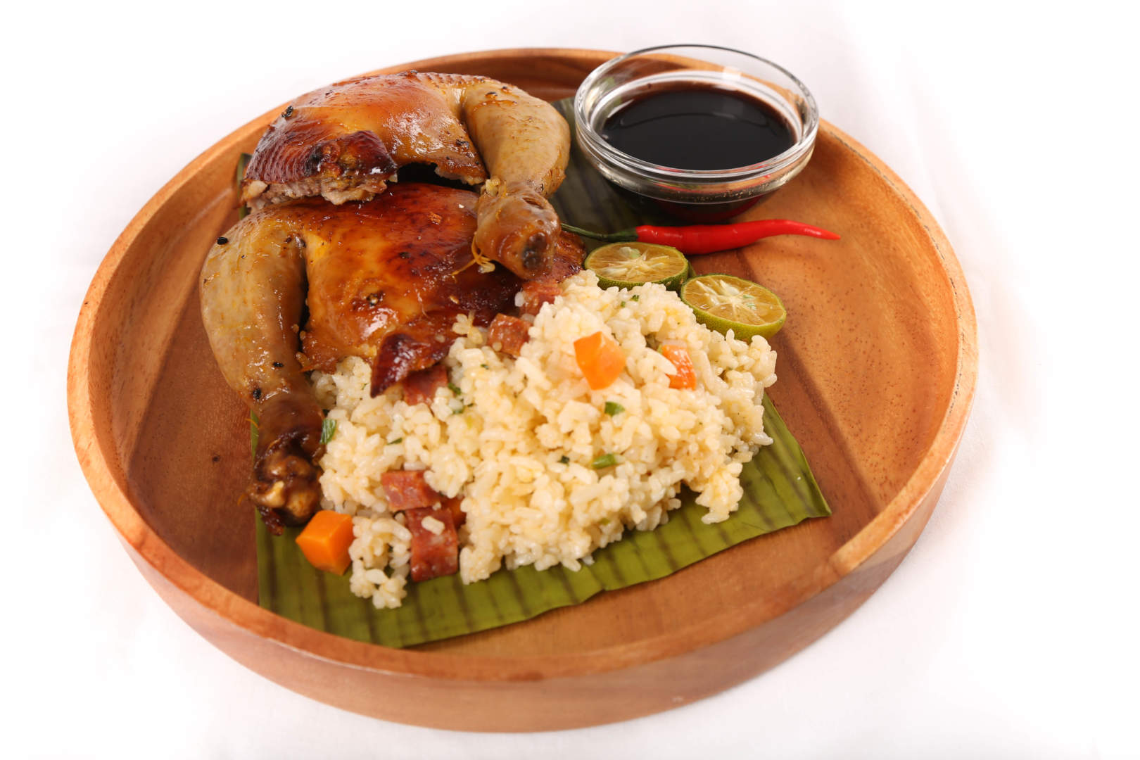 Whole Roast Chicken Inasal With Chorizo Rice Stuffing