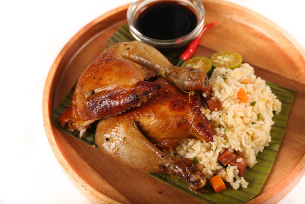 Whole Roast Chicken Inasal With Chorizo Rice Stuffing