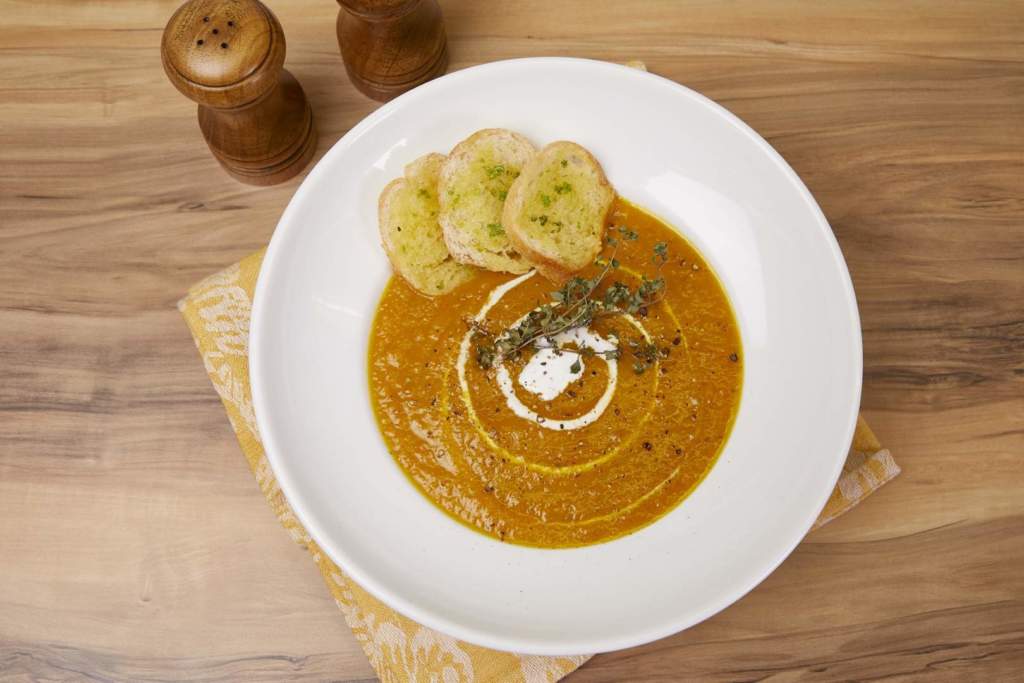 Cream of Squash and Carrot Thyme Soup