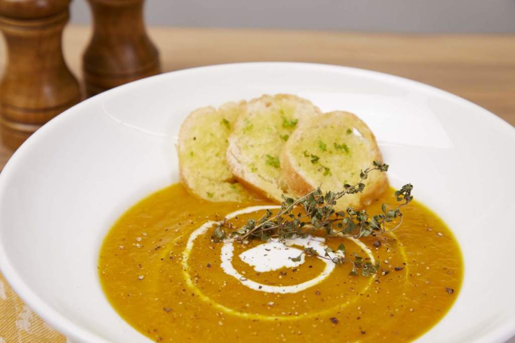 Cream of Squash and Carrot Thyme Soup