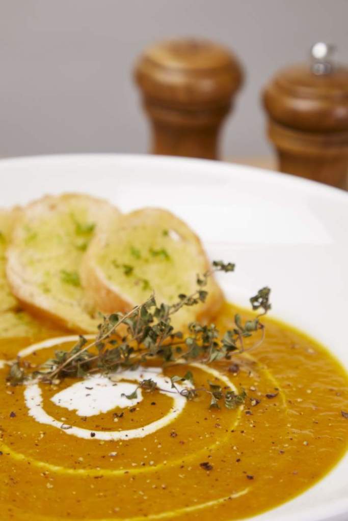 Cream of Squash and Carrot Thyme Soup