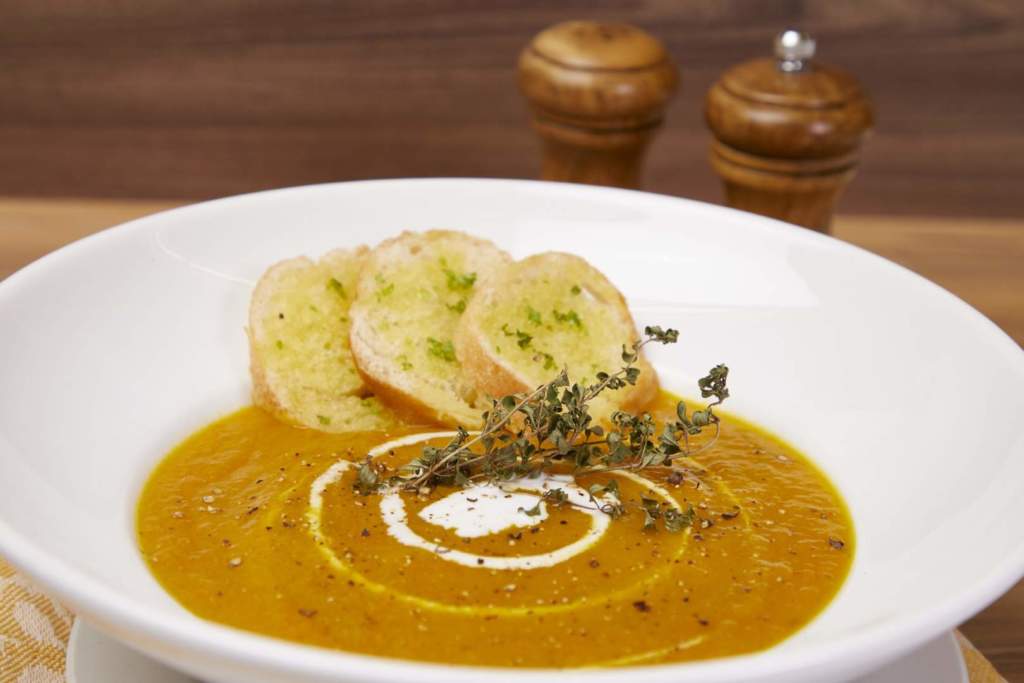 Cream of Squash and Carrot Thyme Soup