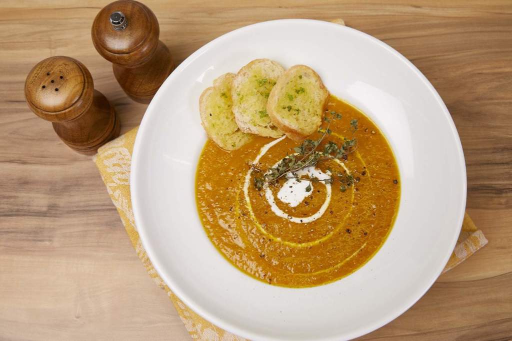 Cream of Squash and Carrot Thyme Soup