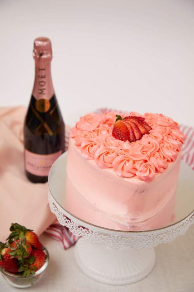 Luscious Pink Rose Layer Cake
