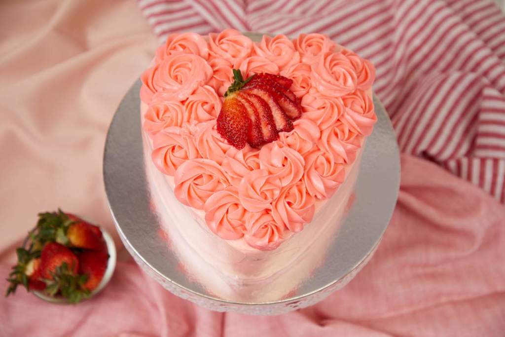 Luscious Pink Rose Layer Cake