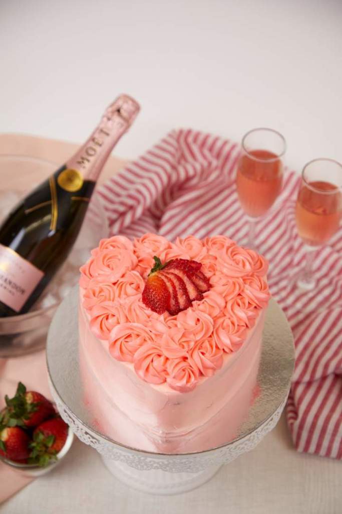 Luscious Pink Rose Layer Cake