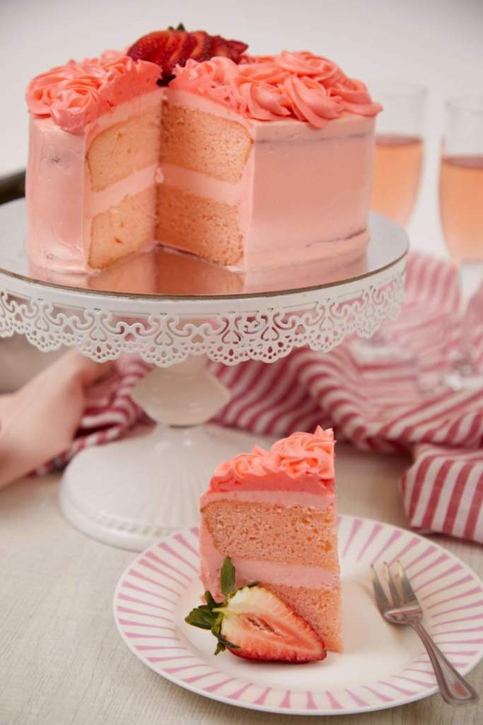 Luscious Pink Rose Layer Cake