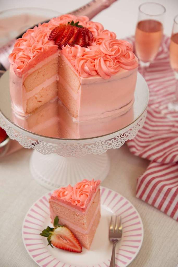 Luscious Pink Rose Layer Cake