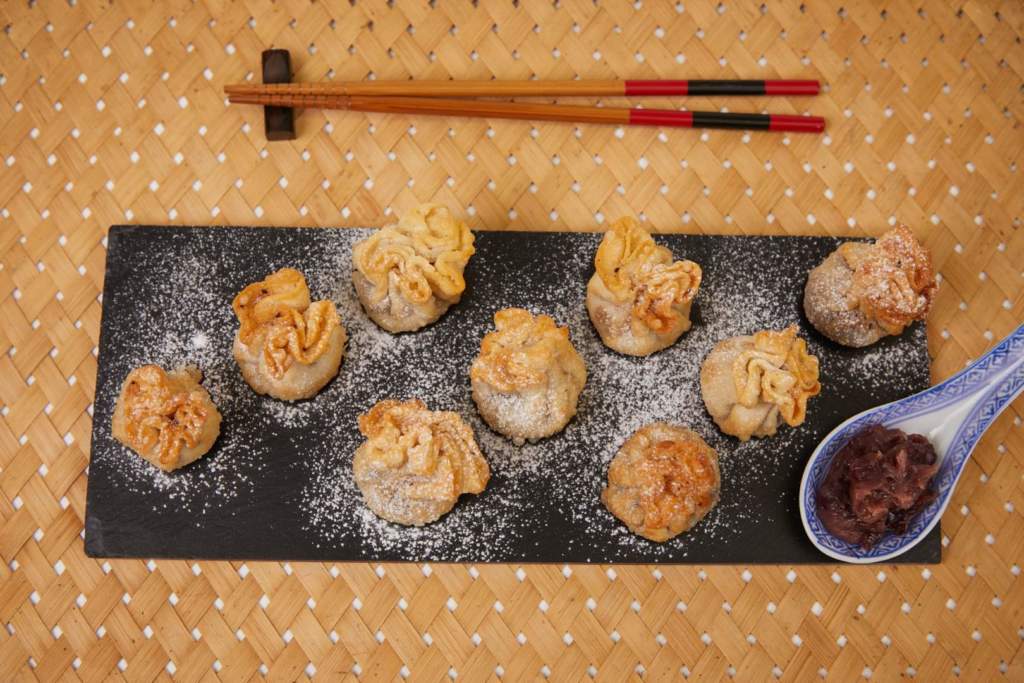 Sweet Red Bean Paste Fried Pouch Dumplings