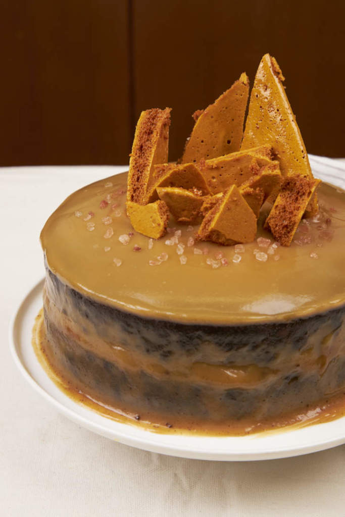 Decadent Salted Caramel Fudge Layered Chocolate Cake w Caramel Crunch
