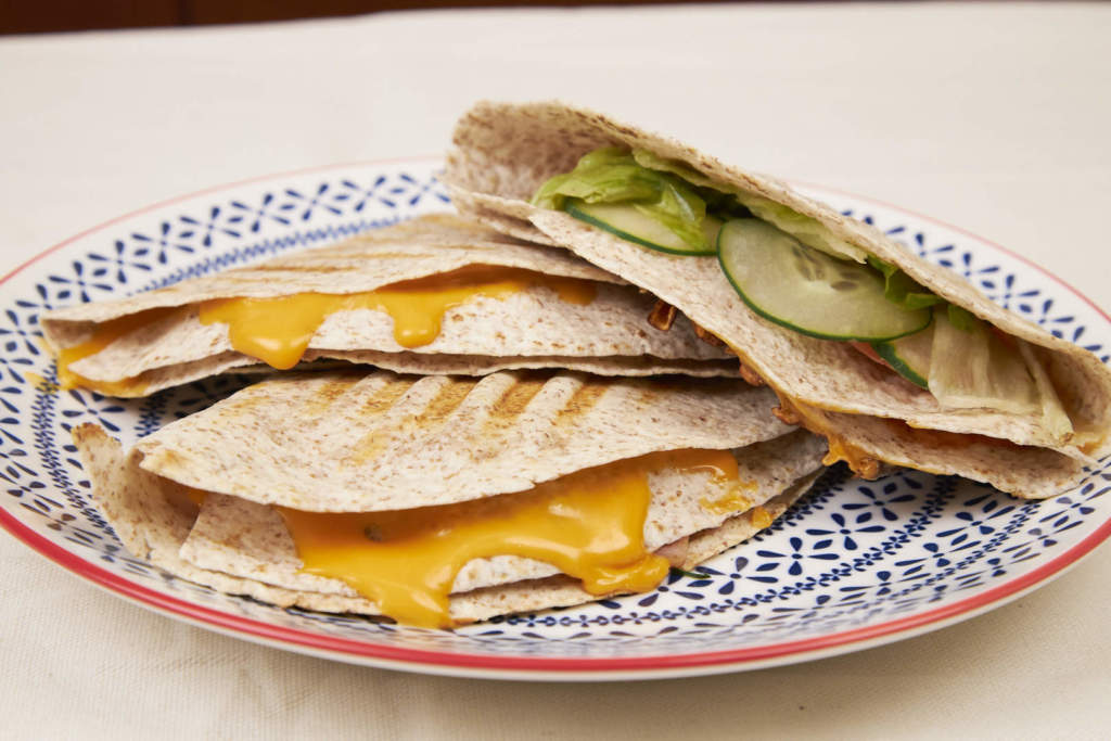 Ham And Cheese Folded Tortilla Sandwich