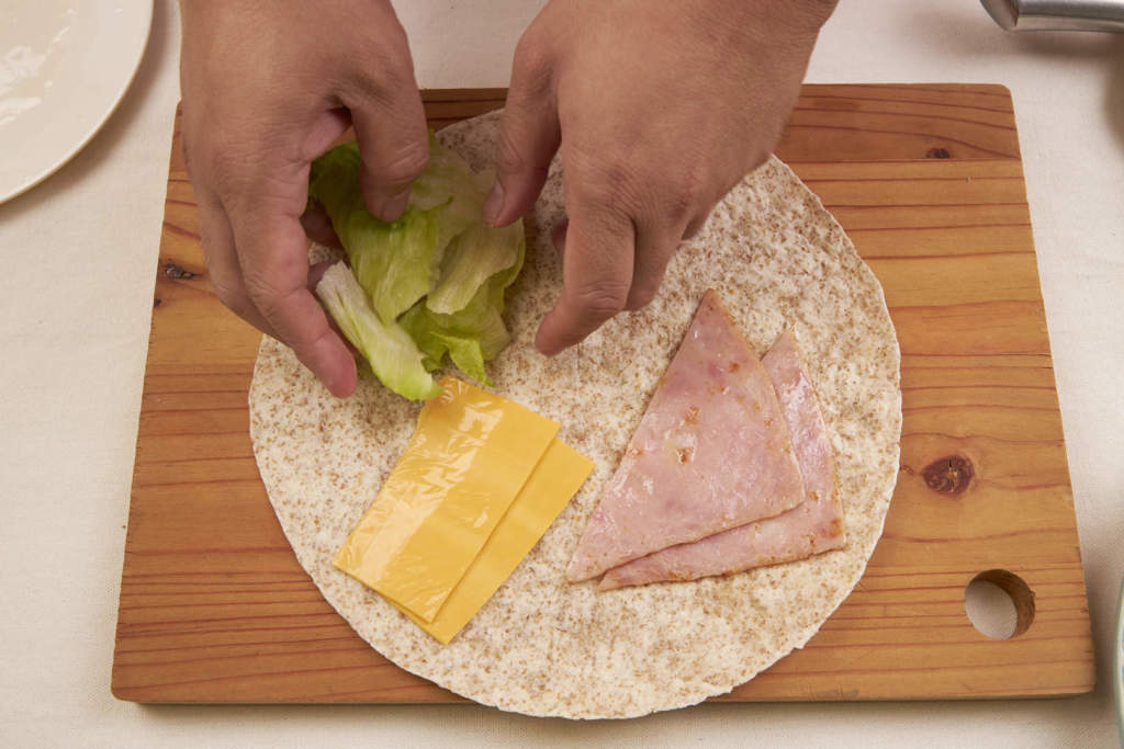Ham And Cheese Folded Tortilla Sandwich