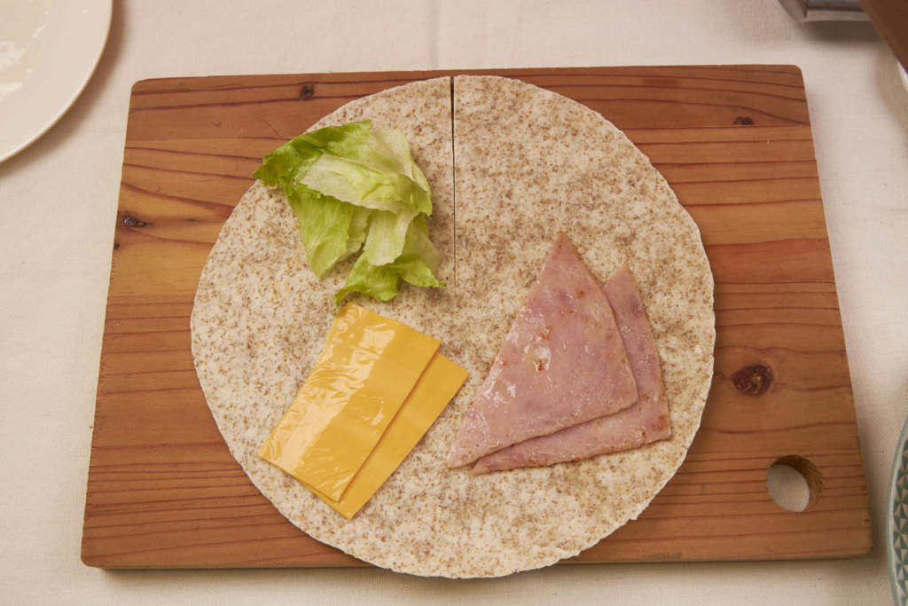 Ham And Cheese Folded Tortilla Sandwich