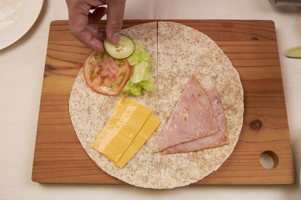 Ham And Cheese Folded Tortilla Sandwich