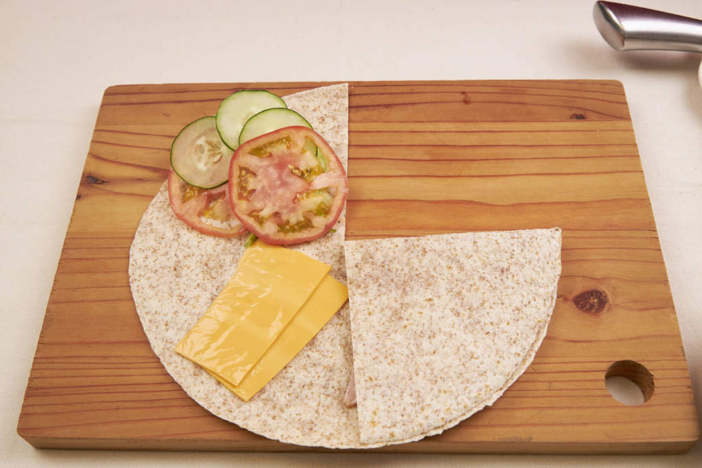 Ham And Cheese Folded Tortilla Sandwich