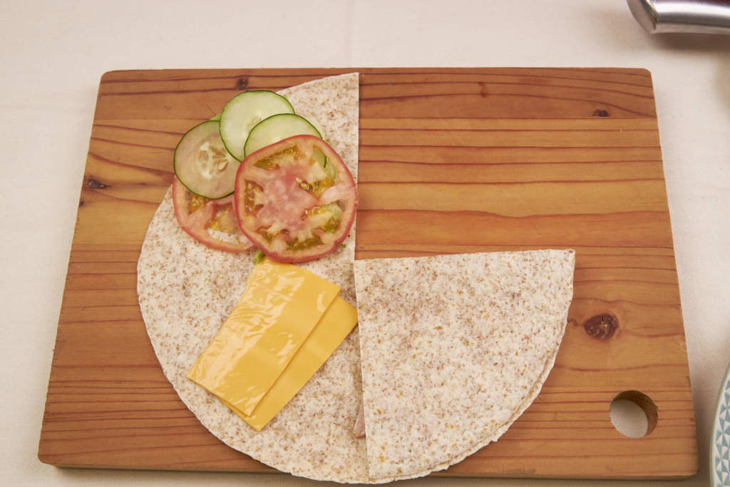 Ham And Cheese Folded Tortilla Sandwich