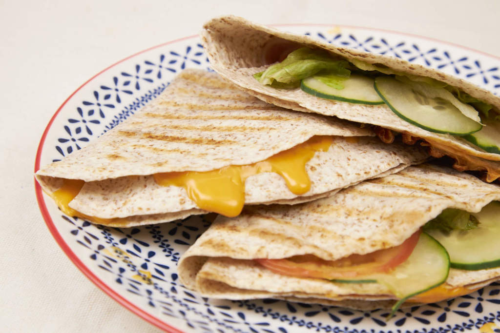 Ham And Cheese Folded Tortilla Sandwich