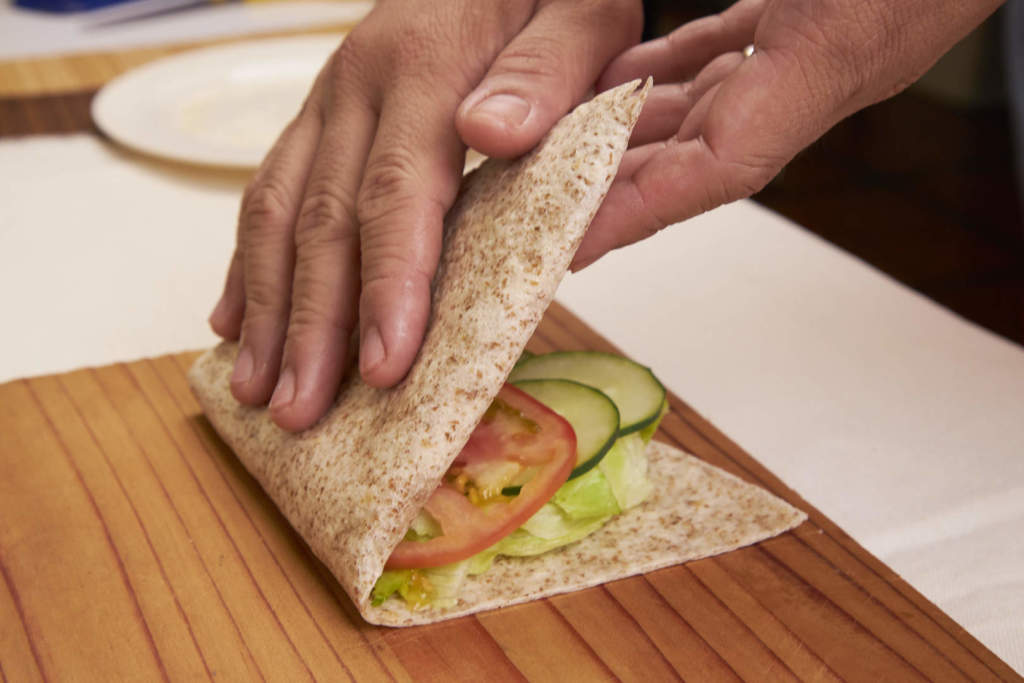 Ham And Cheese Folded Tortilla Sandwich