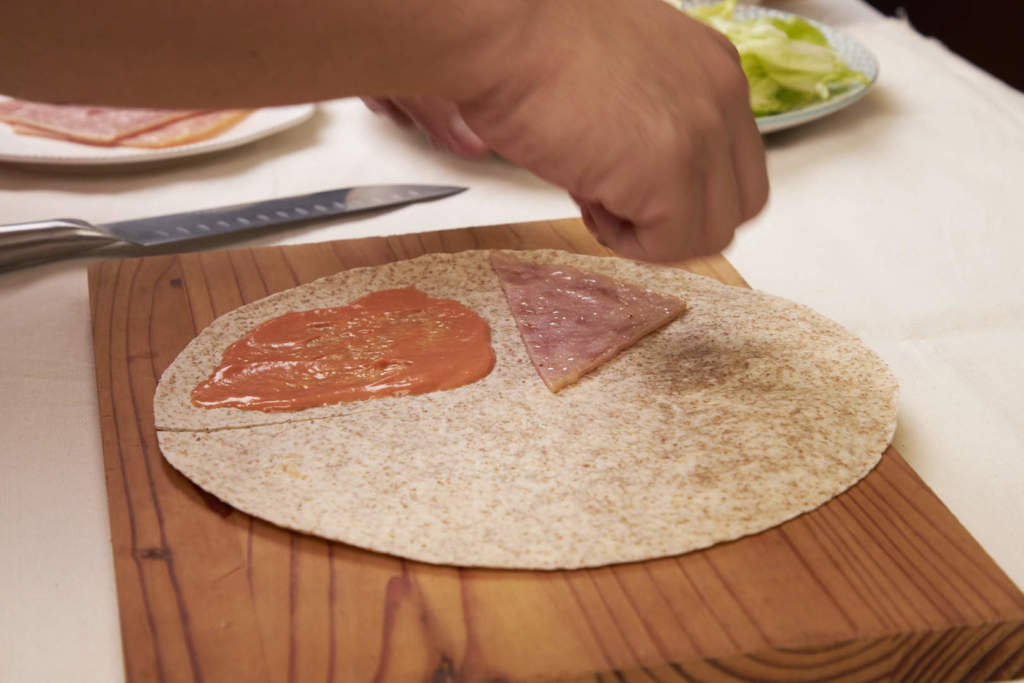 Ham And Cheese Folded Tortilla Sandwich