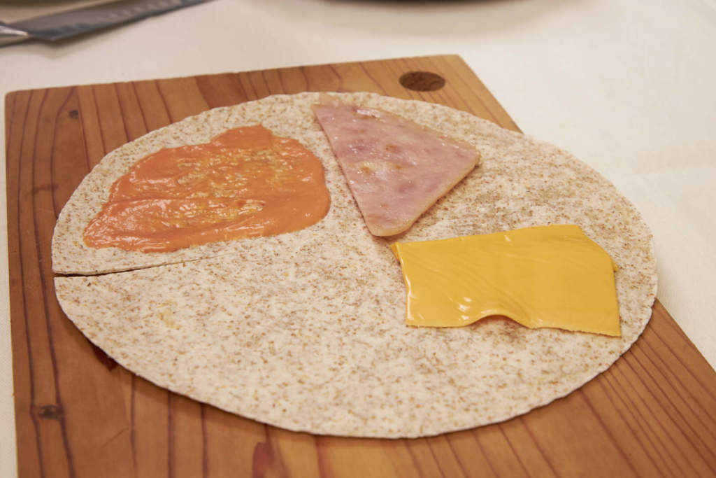 Ham And Cheese Folded Tortilla Sandwich