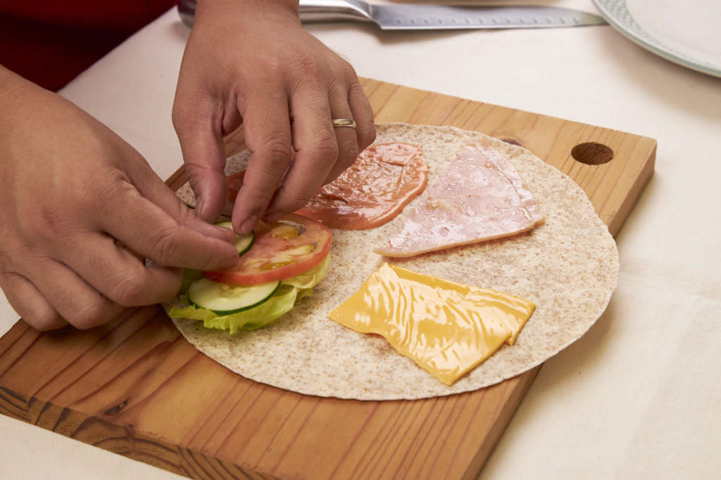 Ham And Cheese Folded Tortilla Sandwich