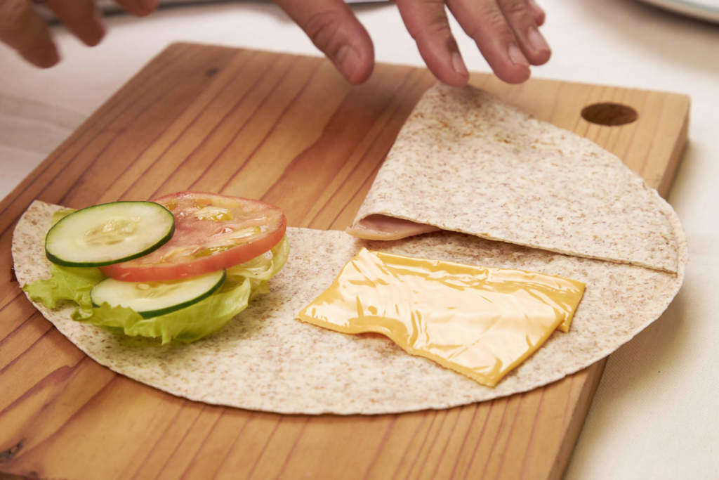 Ham And Cheese Folded Tortilla Sandwich