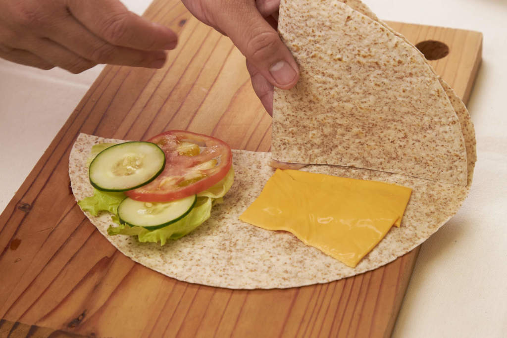 Ham And Cheese Folded Tortilla Sandwich