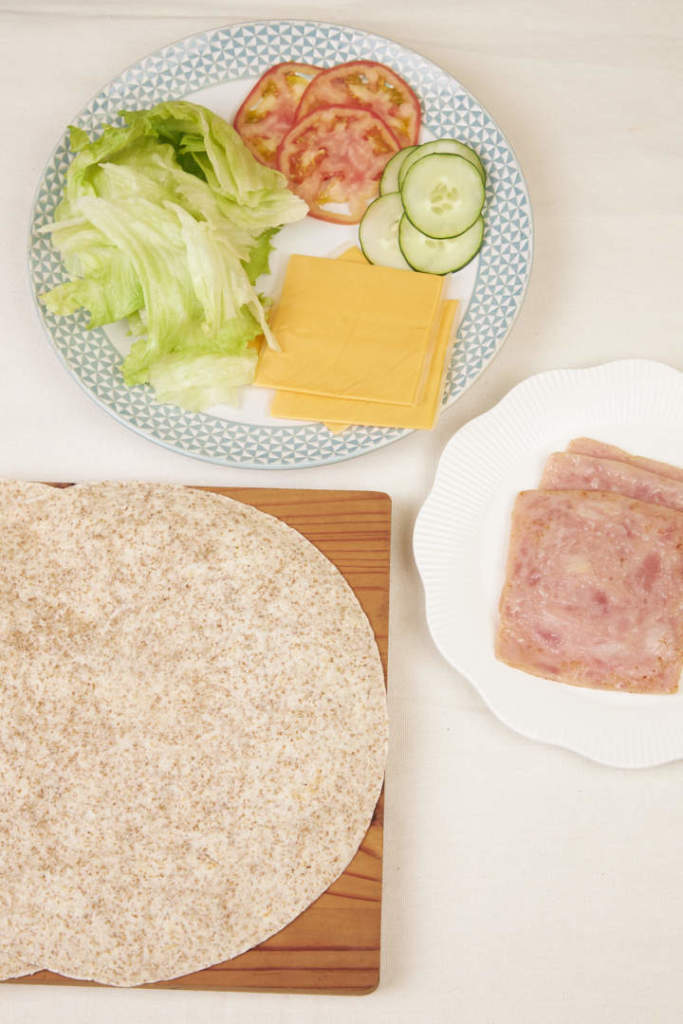 Ham And Cheese Folded Tortilla Sandwich