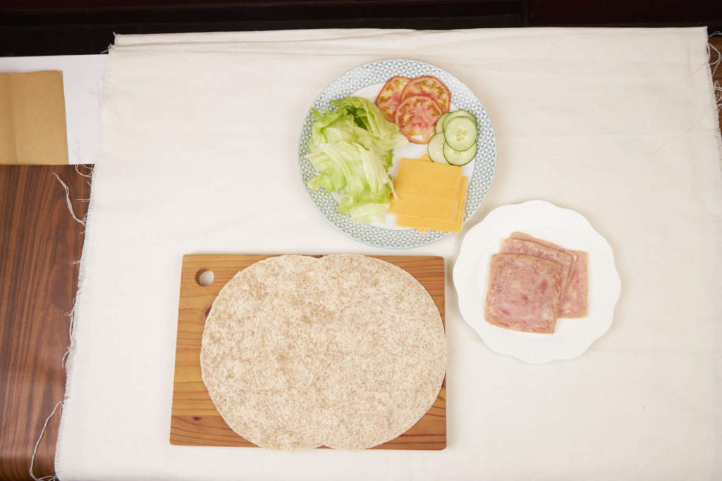 Ham And Cheese Folded Tortilla Sandwich
