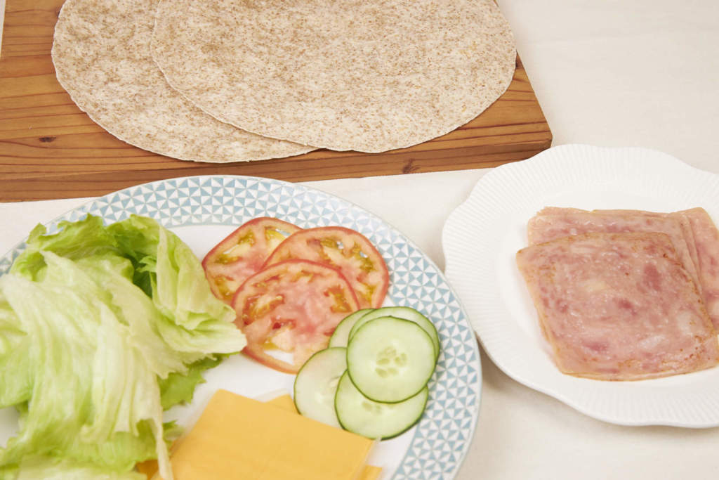 Ham And Cheese Folded Tortilla Sandwich